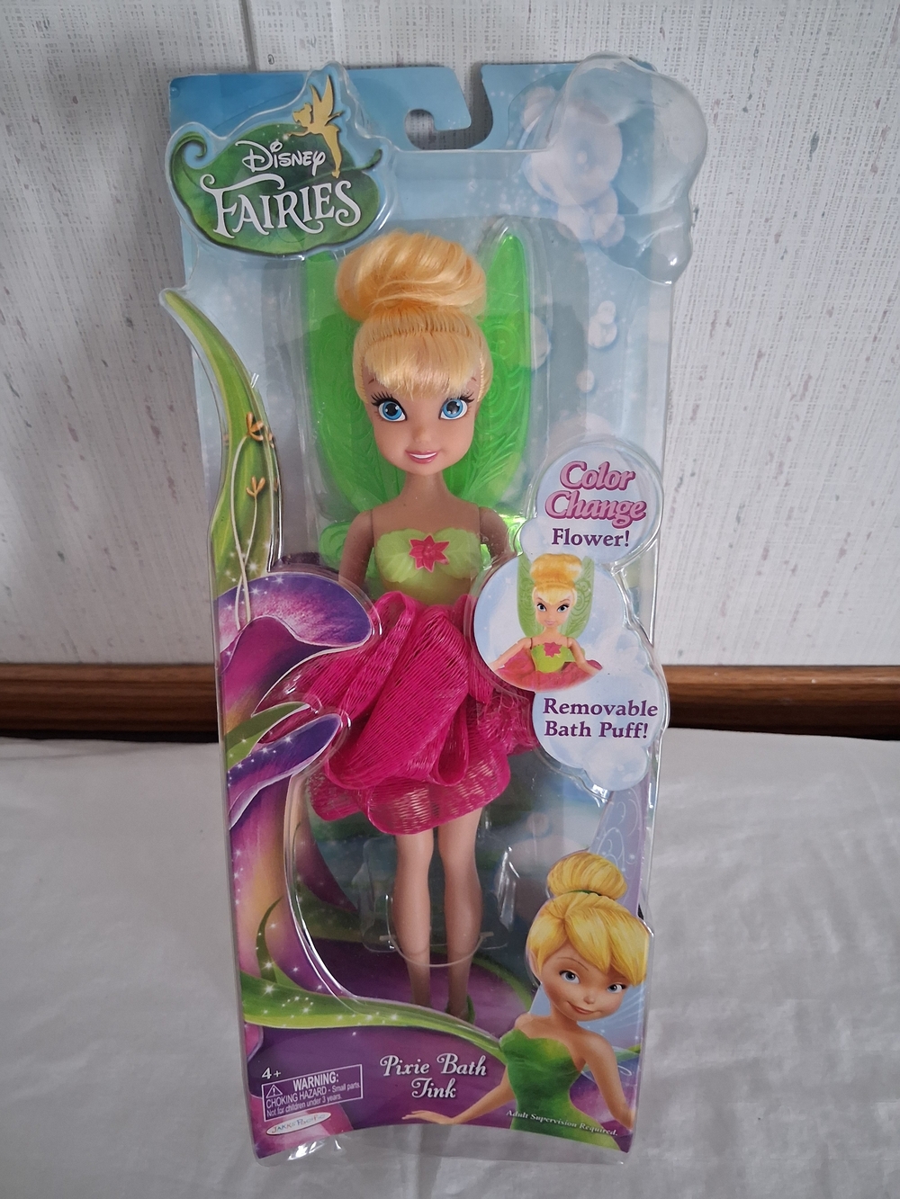Disney Fairies Pixie Pink Puff Bath Tink Fairy Doll - New In Box